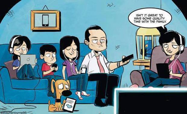 1 - alle gezinsleden bezig met wifi