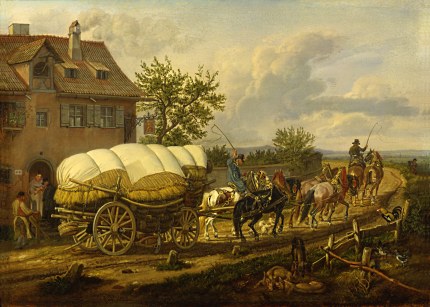 Hessenwagen met een zesspan paarden ervoor – Schilderij Johann Adam Klein (1792-1875) Gemälde- und Skulptursammlung der Stadt Nürnberg (Archief: JGS)