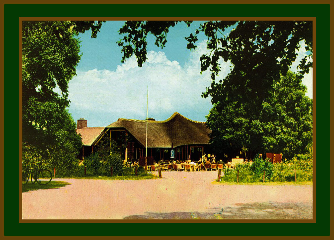 Een mooie 'kleurrijke' afbeelding van Restaurant De Posbank, ongeveer 60er jaren - Foto: Ansichtkaart verzameling Louis Fraanje