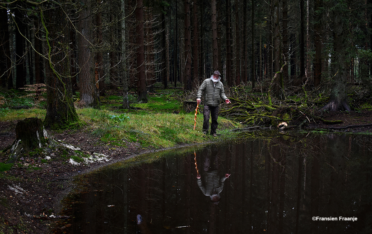 De weerspiegeling van een vrijbuiter in het Speulderbos - Foto: ©Fransien Fraanje