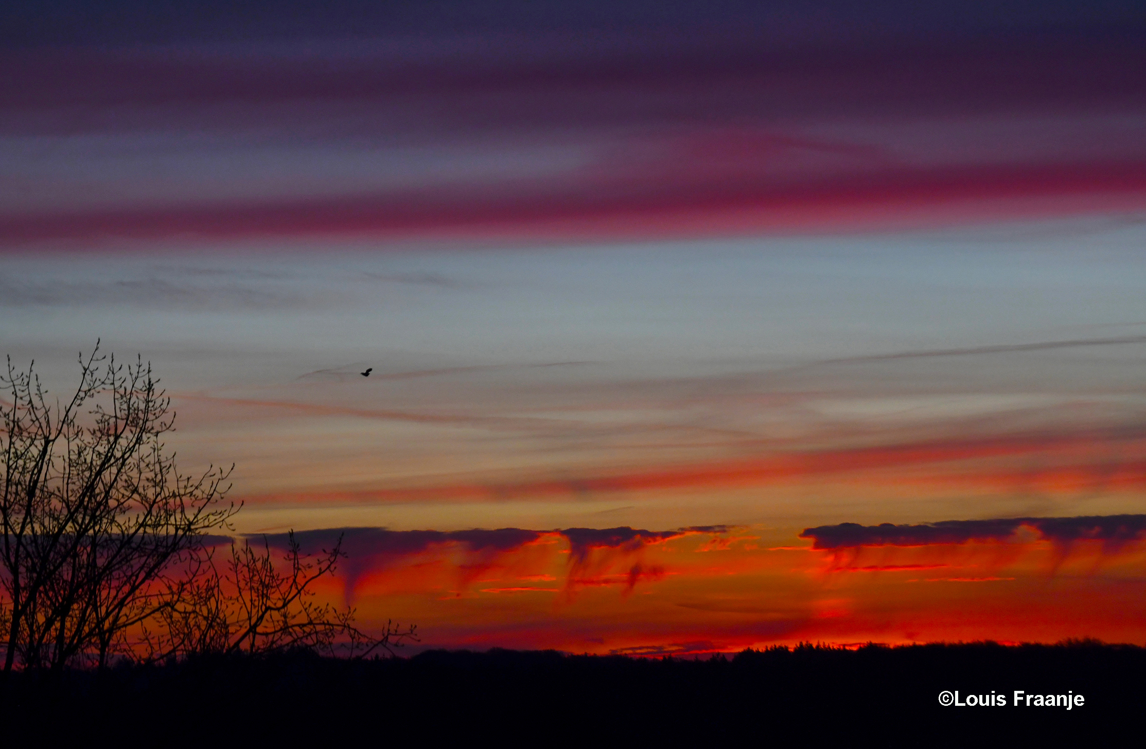 Om 08.00 uur werden wij verrast door dit spectaculaire en kleurrijke schouwspel aan de ochtendhemel - Foto: ©Louis Fraanje