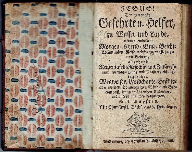 De almanak voor de reiziger, droeg tussen 1750 en 1802 – Archieffoto
